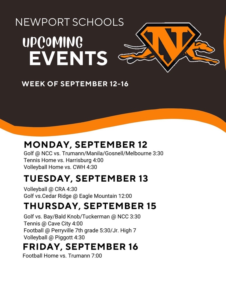 Events for the week of September 12-16