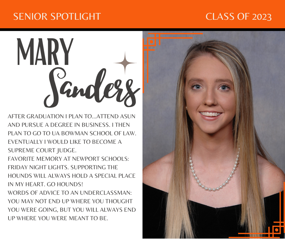 Senior Spotlight--Mary Sanders